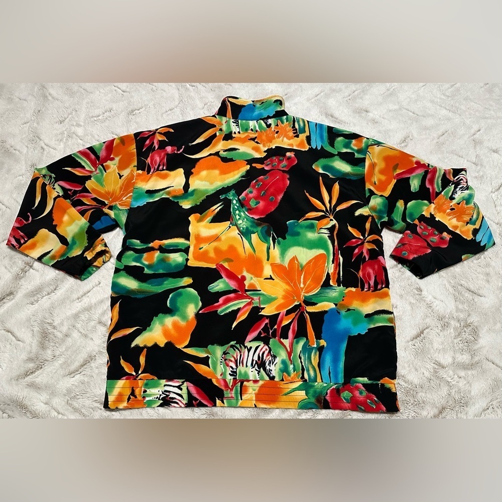 Vintage Erin London Tropical Safari Colorful Lightweight Jacket - Picture 8 of 14
